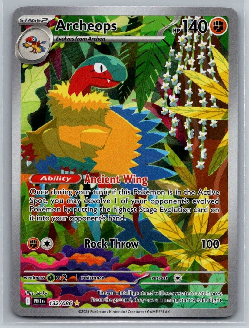 Archeops 132/086 NM White Flare Pokemon Holo