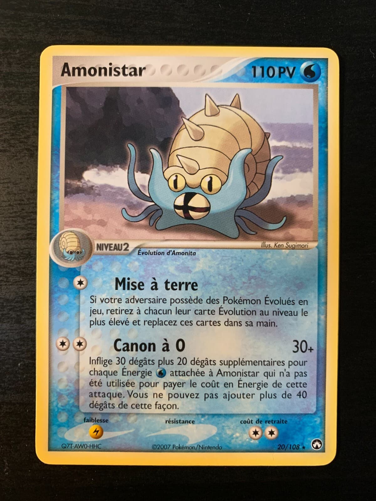 Carte Pokémon RARE Amonistar 20/108 EX Gardiens du Pouvoir Bloc EX Français