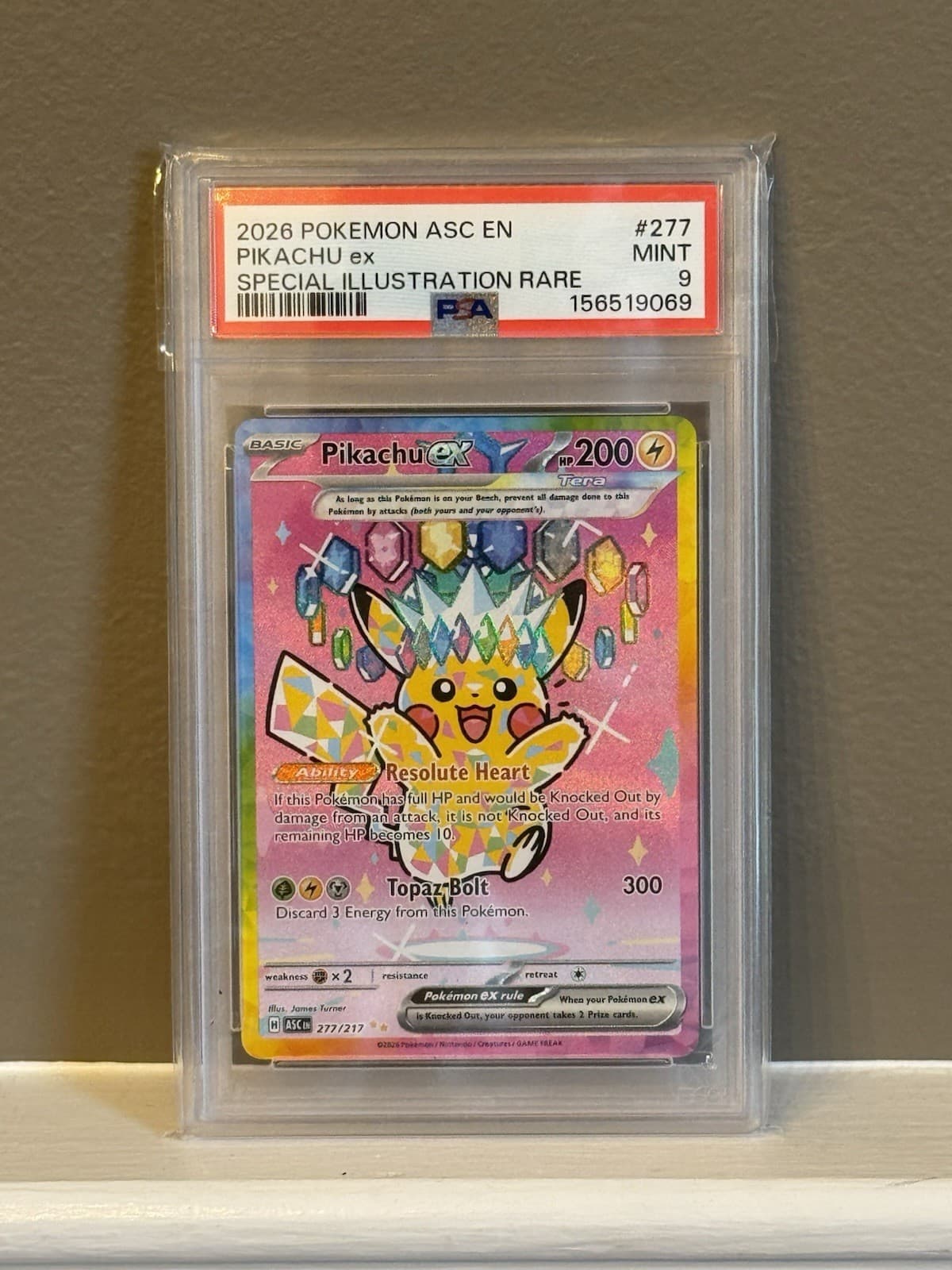 Pikachu Ex 277/217 Ascended Heroes Holo PSA 9