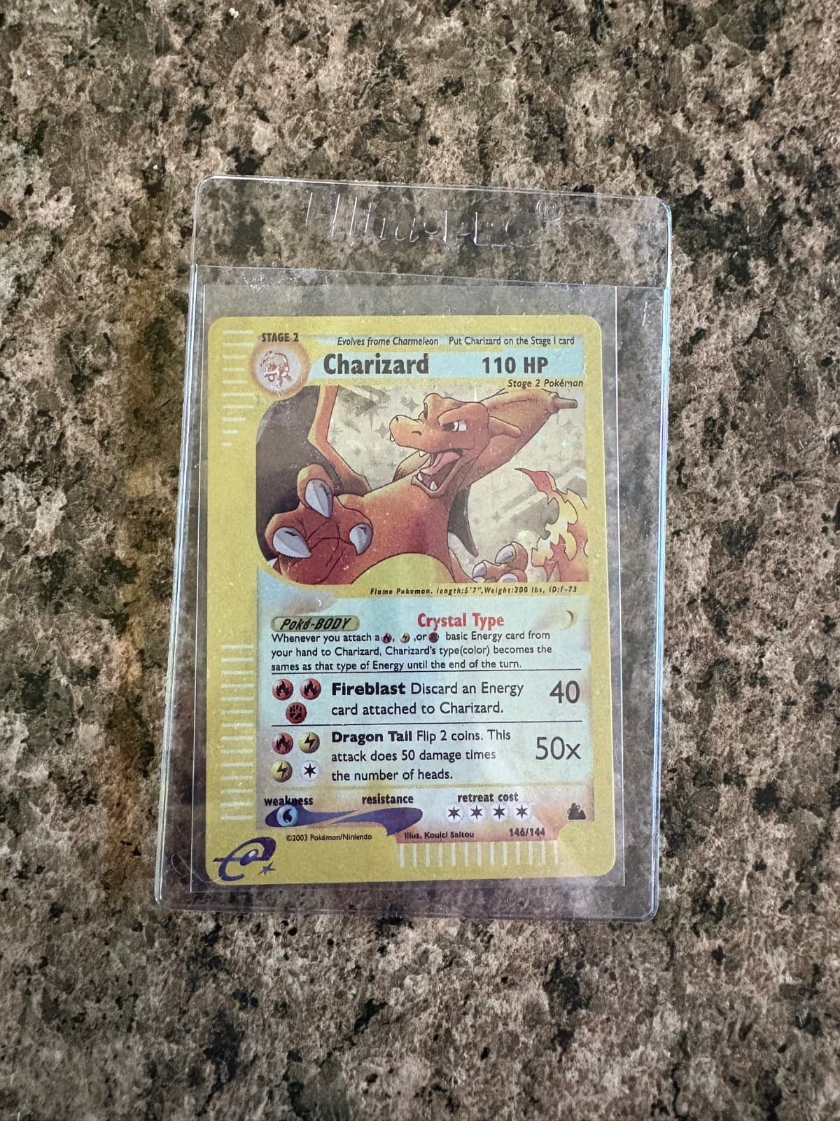 2003 Pokemon Skyridge Charizard Holo #146 Crystal Type Rare E-Reader