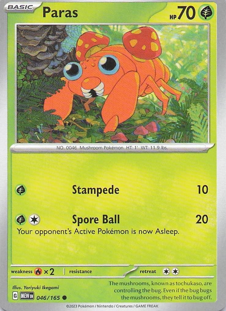 Pokemon Card - Paras - (046/165 - 151)
