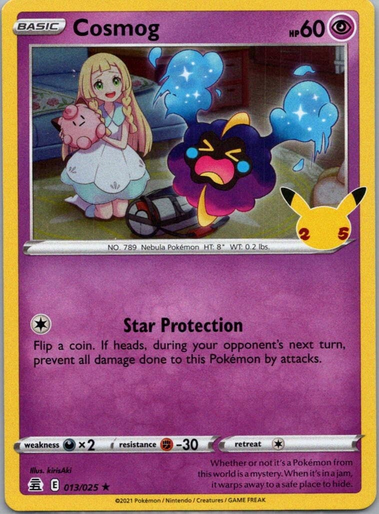 Pokemon Cosmog 13/25 Celebrations Holo NM