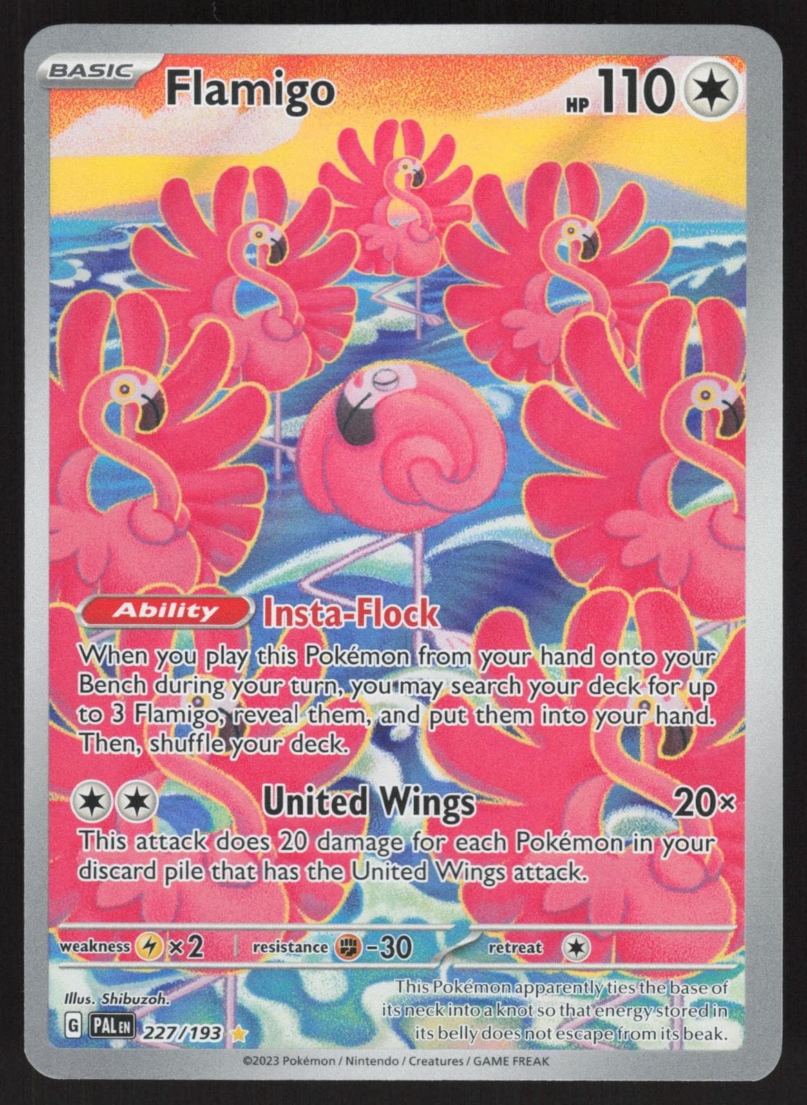Flamigo 227/193 Illustration Rare Paldea Evolved Pokemon Holo Near Mint