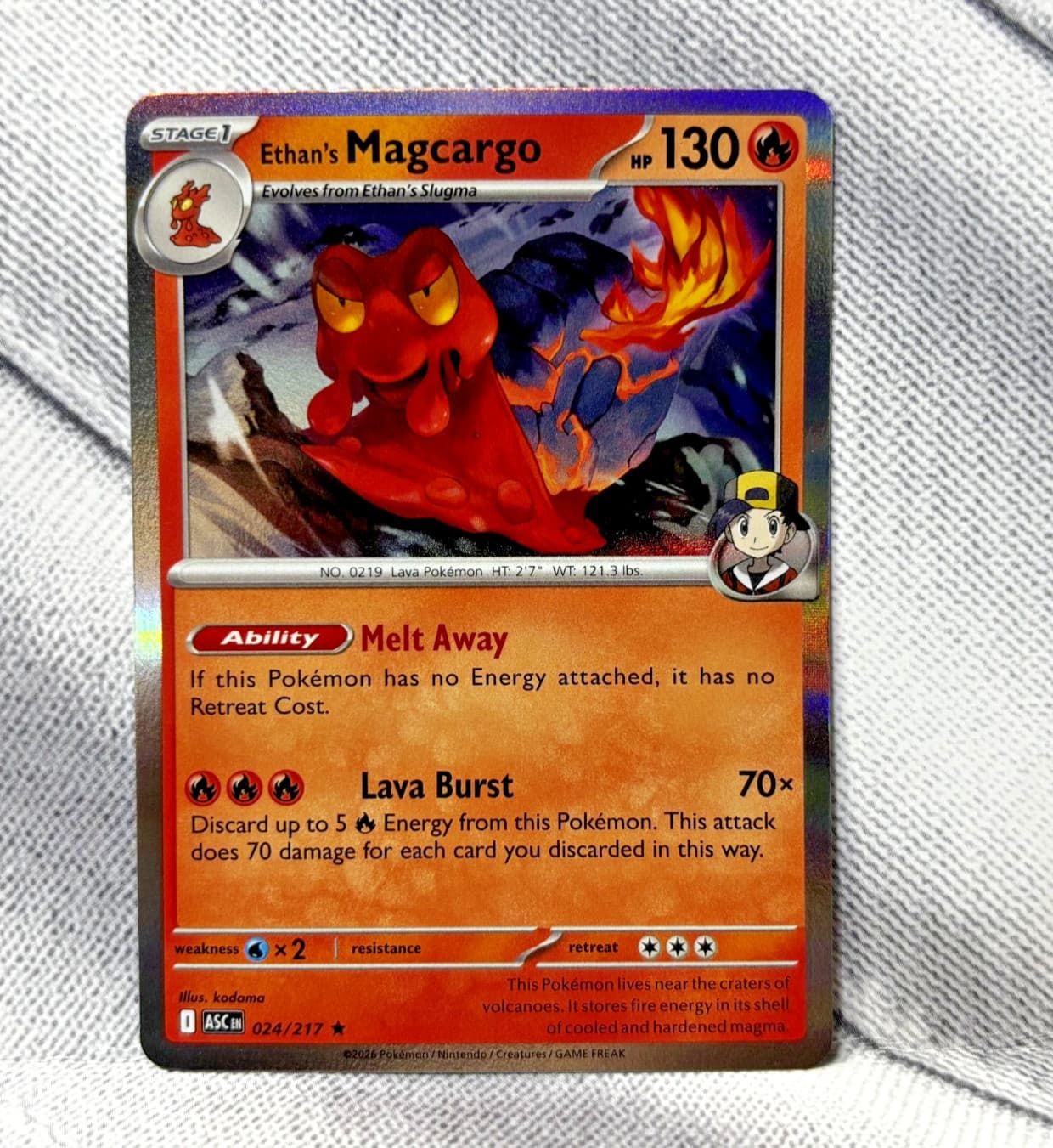 Pokemon Ethan's Magcargo Ascended Heroes 24/217 Normal Holo Near Mint