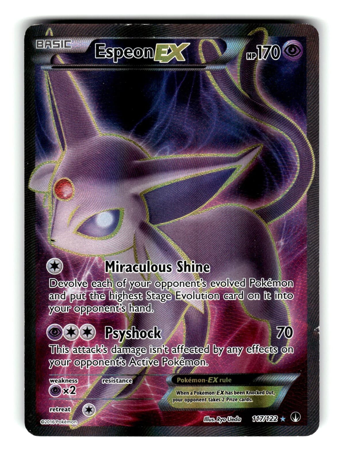 Pokemon Espeon EX (Full Art) 117/122 XY - BREAKpoint Ultra Rare Lightly Played