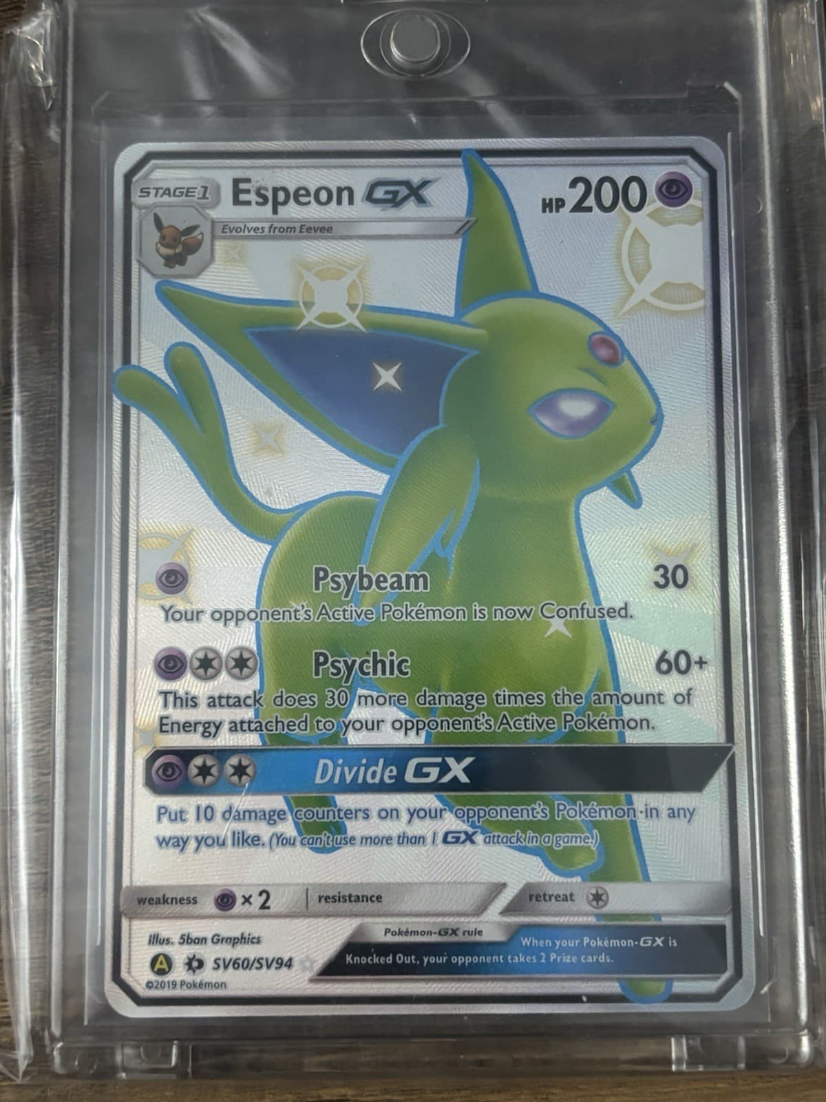 Espeon GX SV60/SV94 Rare Shiny GX - NM - Hidden Fates Shiny Vault - Pokemon