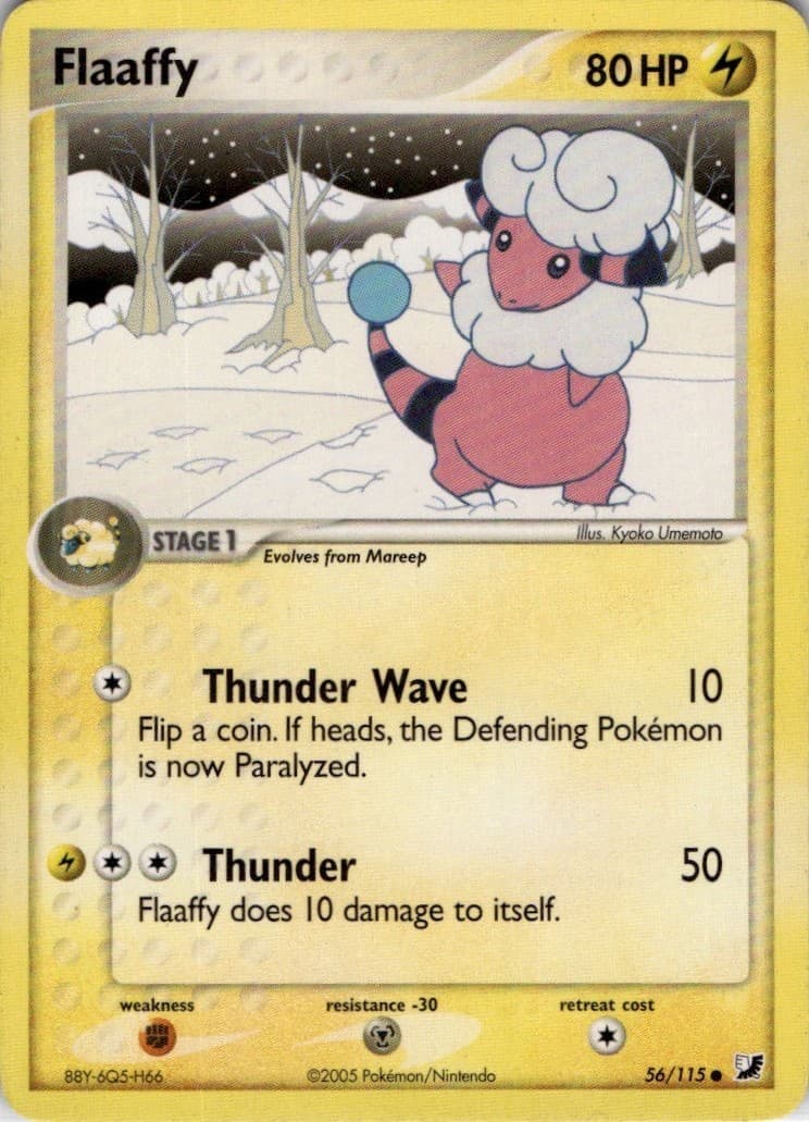 Flaaffy 56/115 Common EX Unseen Forces Pokemon Moderately Played
