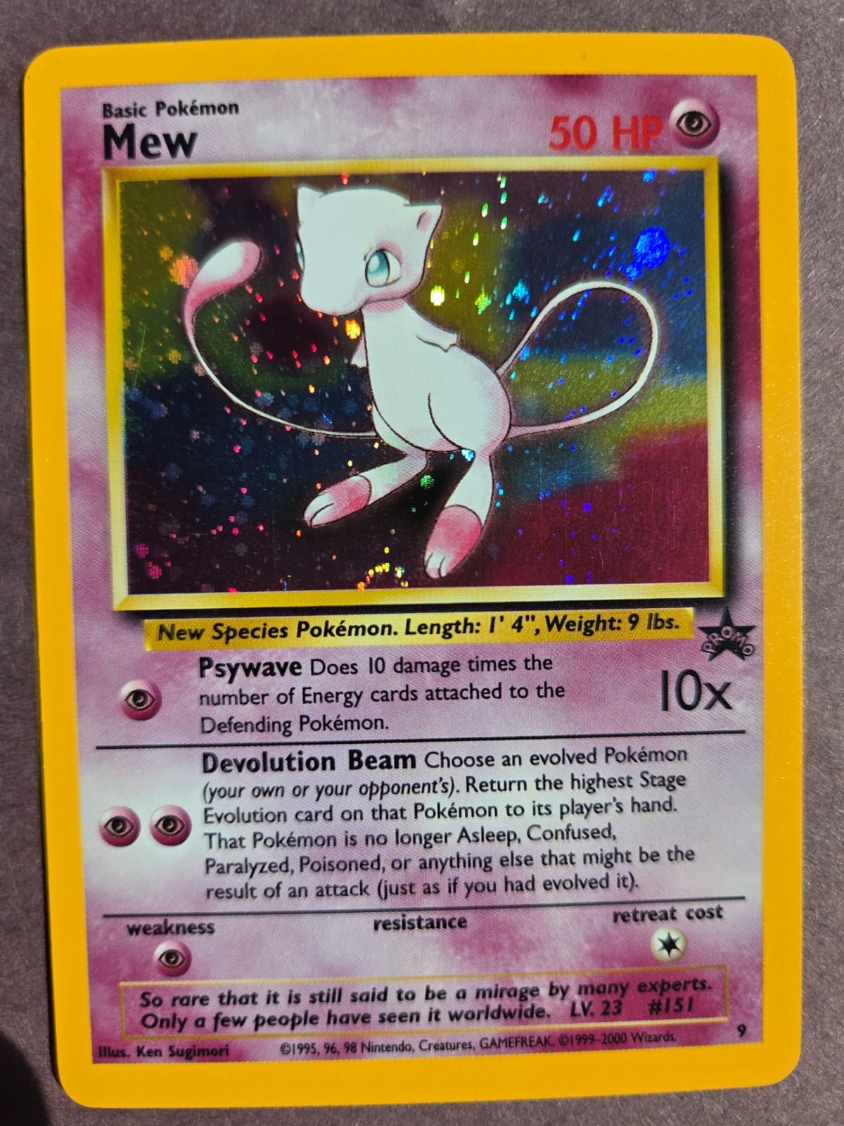Excellent Condition Mew WoTC Black Star Promo #9 Holo Swirl Pokemon Card