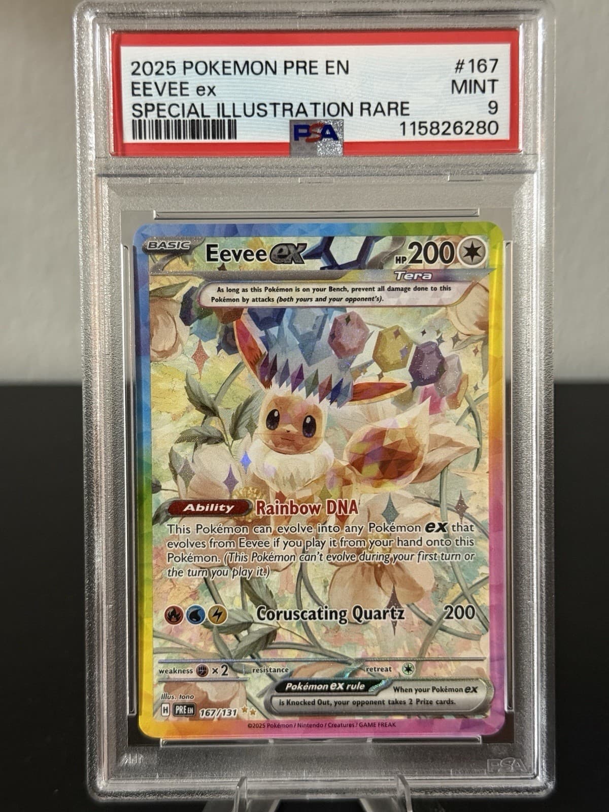 EEVEE EX PSA 9 2025 POKEMON PRISMATIC EVOLUTIONS #167/131 PRE EN SIR
