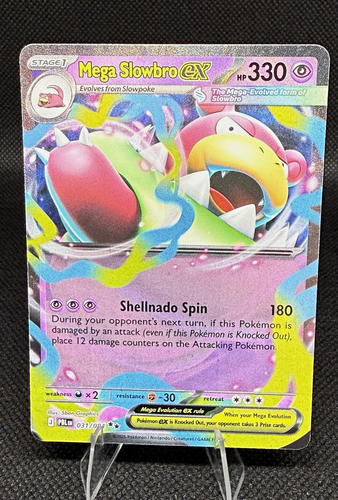 Mega Slowbro ex 031/084 Holo Double Rare Pokemon Pitch Black 2026 NM