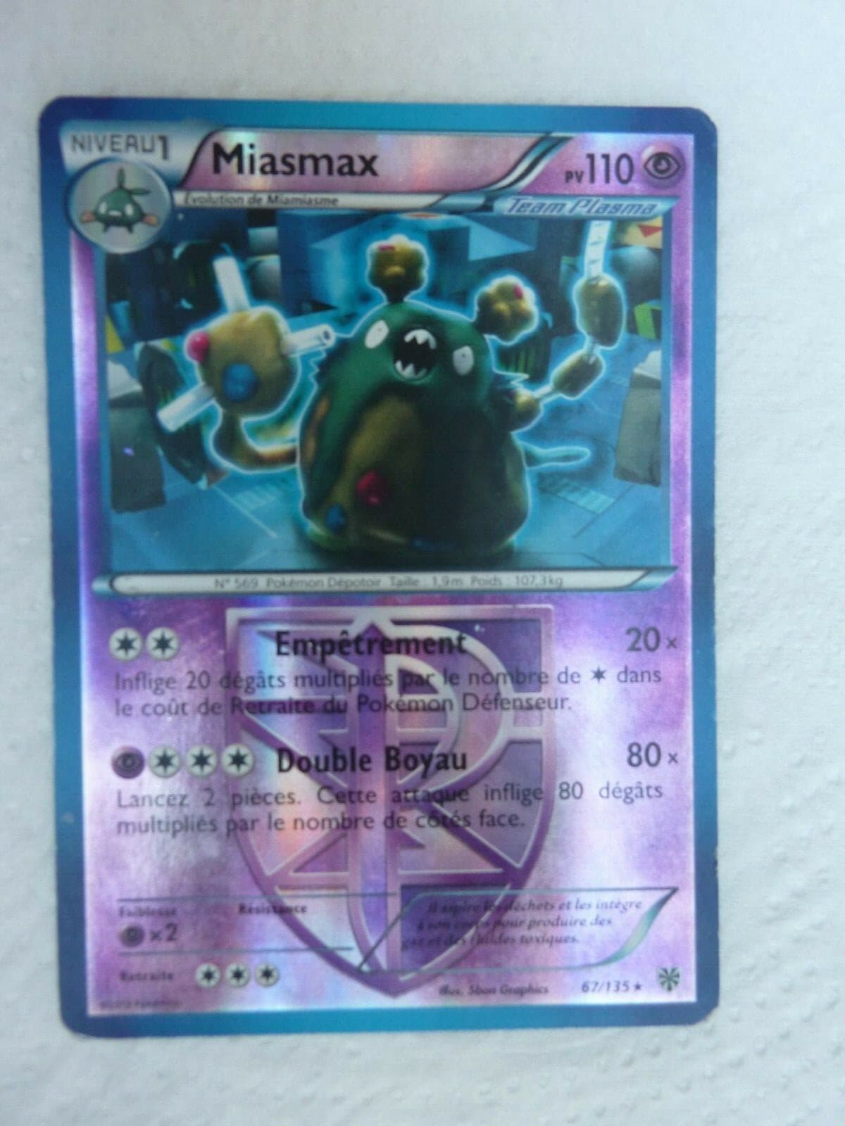 Carte Pokémon rare Miasmax 110 PV 67/135 (Tempête plasma)