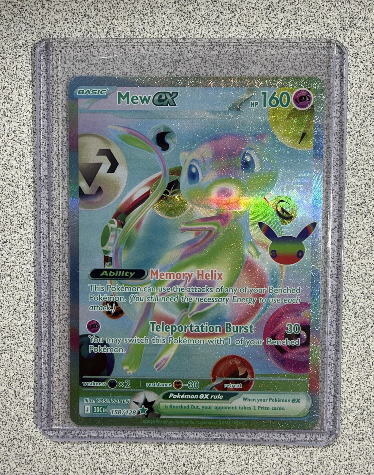 Mew ex 158/128 Futuristic Rare 30th Celebration Pokemon TCG English NM