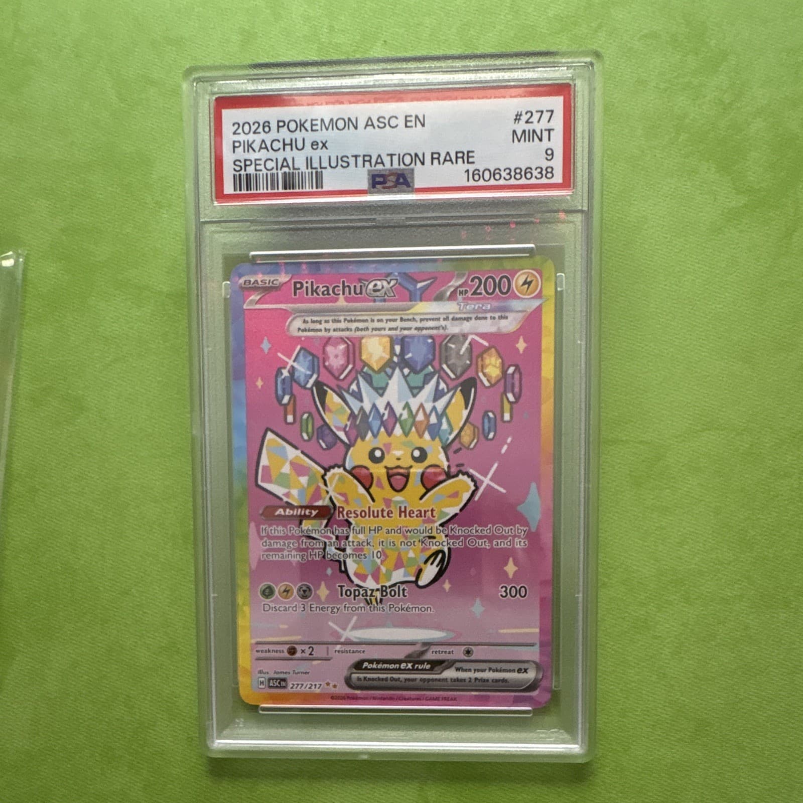 Pikachu ex Special Illustration Rare 277/217 Me: Ascended Heroes EN Holo PSA 9