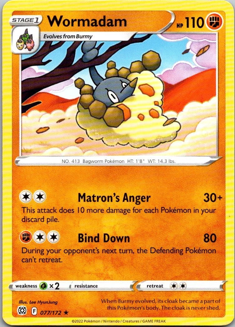 Pokemon Wormadam (77) Rare SWSH09: Brilliant Stars 077/172 NM