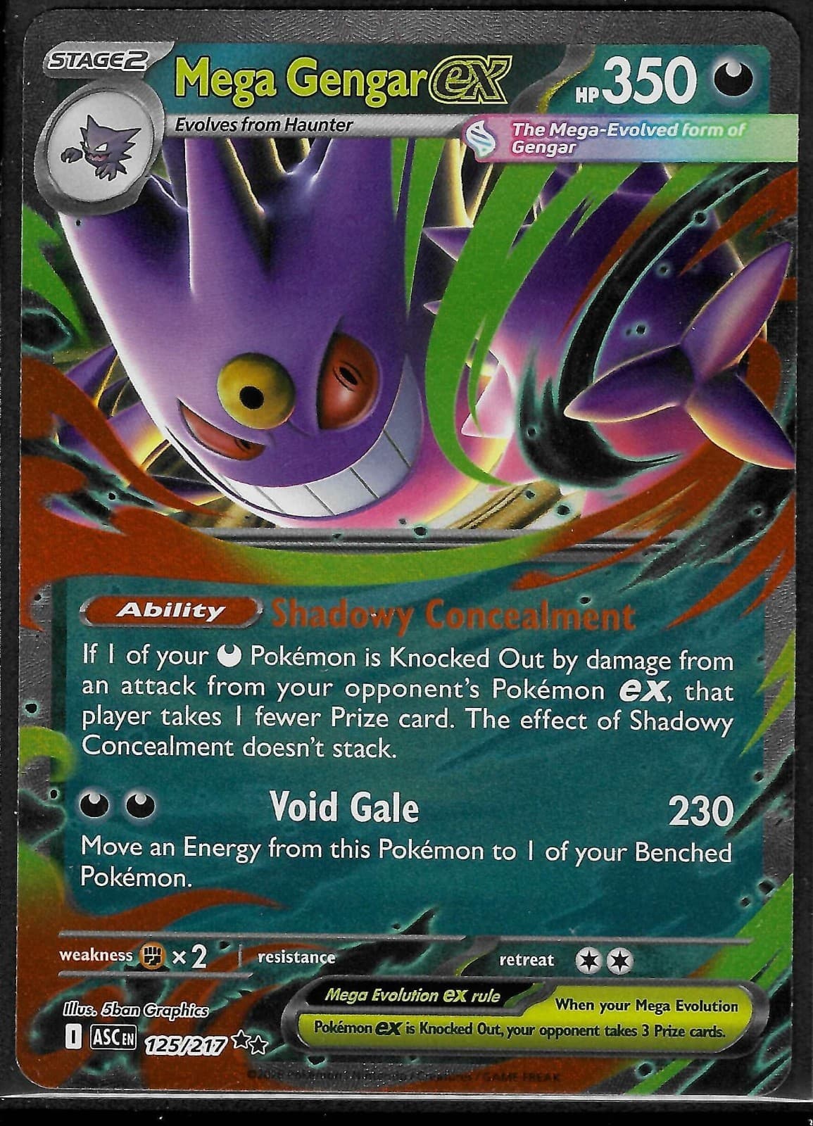 Pokemon Ascended Heroes Mega Gengar ex 125/217 NM