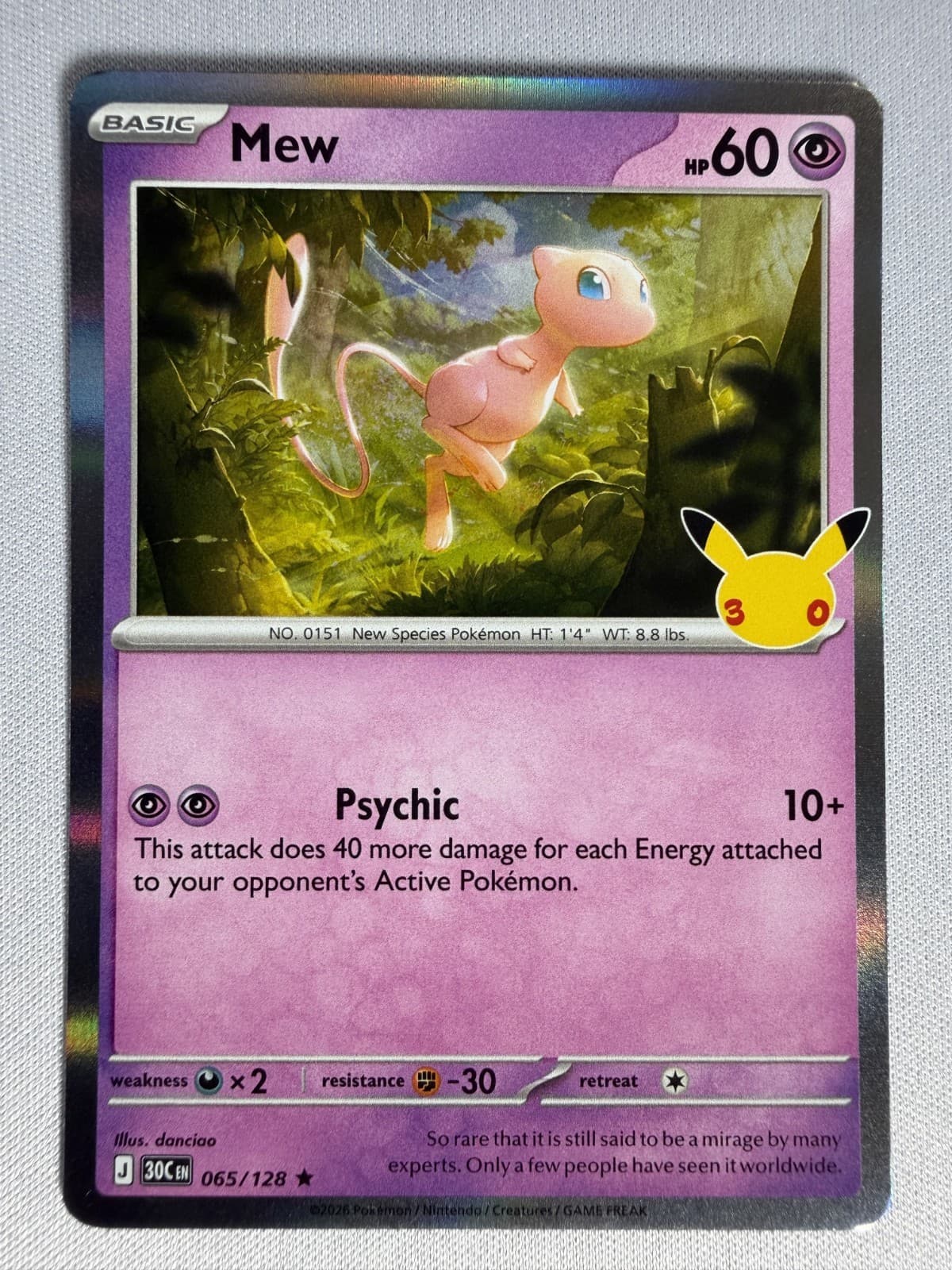 Pokémon TCG Mew 65/128 30th Anniversary *Near Mint*