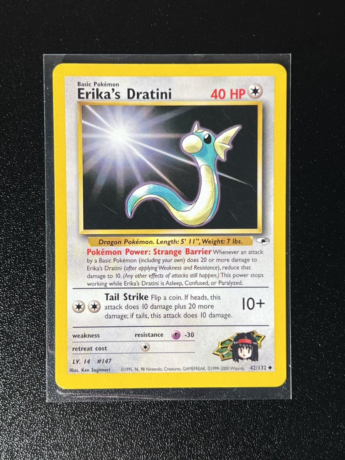 Pokémon Erika's Dratini 42/132 Gym Heroes Uncommon Regular MP Vintage WOTC Card