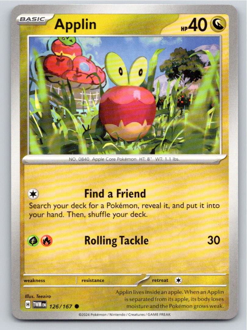 2024 POKEMON APPLIN TWILIGHT MASQUERADE 126/167 COMMON NM A35100 FREE S&H