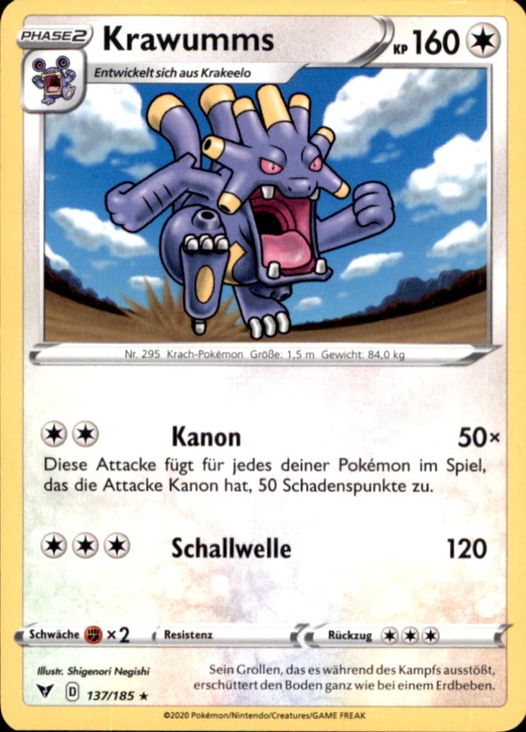 Pokemon 137/185 - Krawumms - Rare