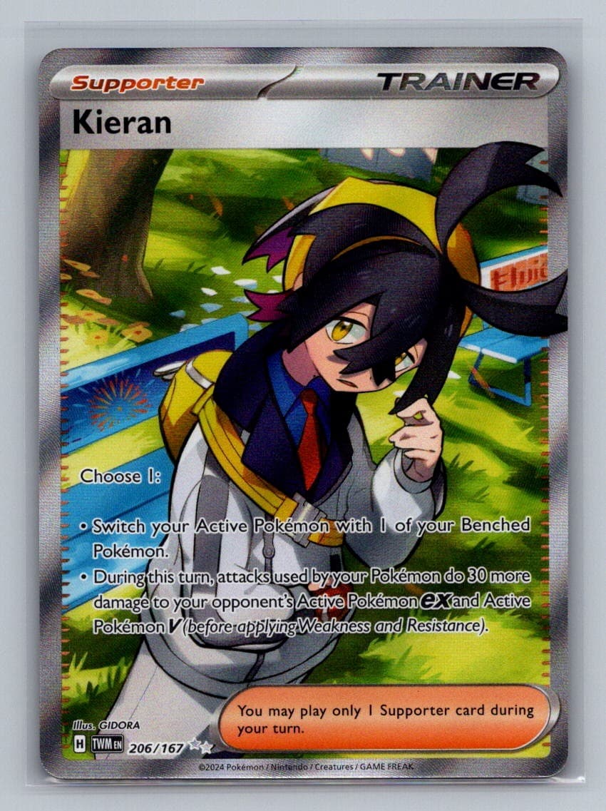 Pokemon Kieran Holo Ultra Rare SV06: Twilight Masquerade 206/167 NM