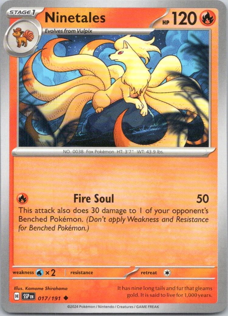 Ninetales #17/191 (LP) SV08: Surging Sparks SSP Pokemon