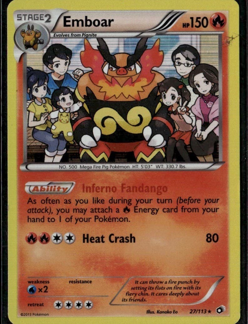 Emboar Holo Rare Legendary Treasures 27/113 Fire Pokemon Card