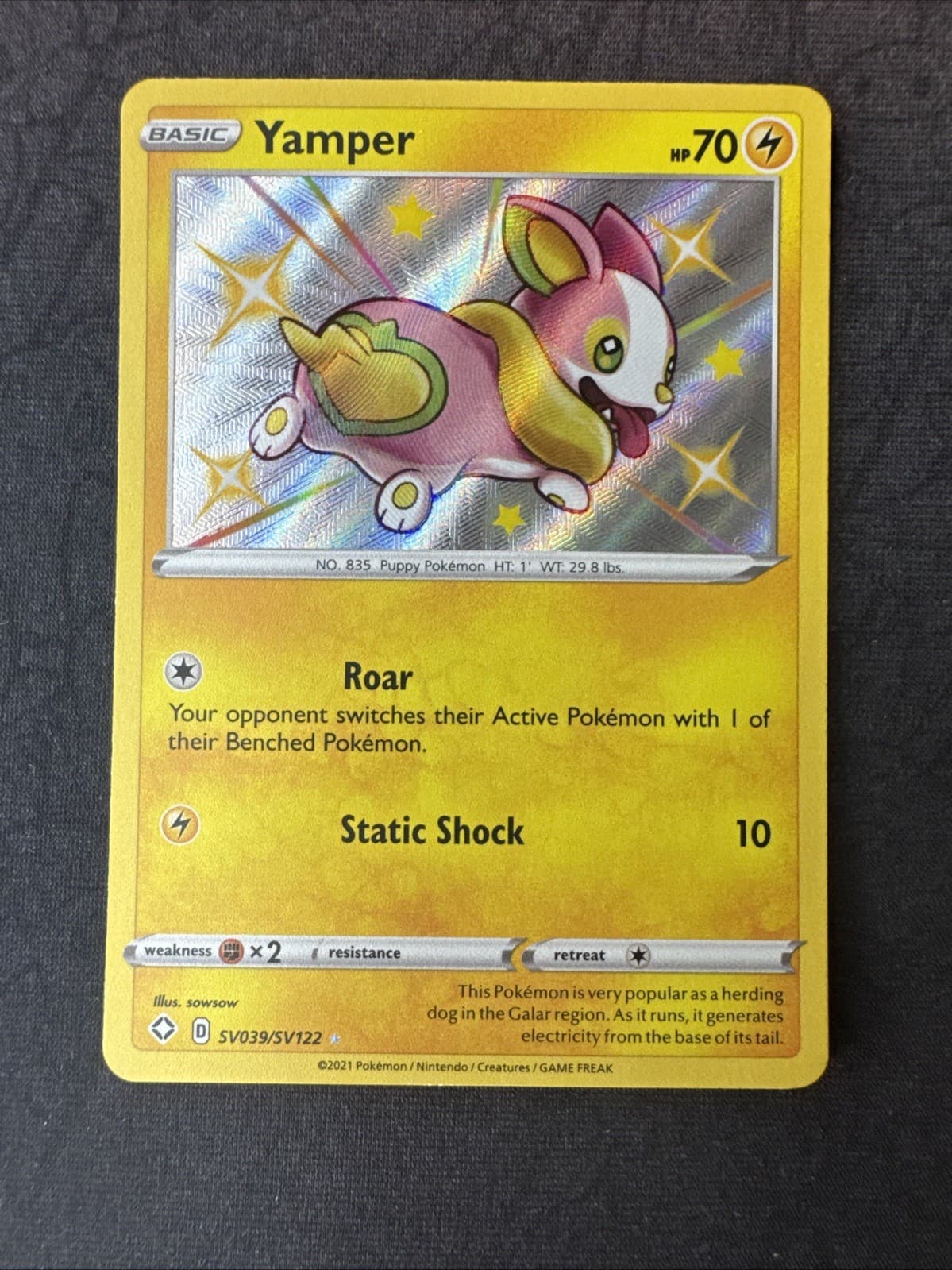 Yamper SV039/SV122 Shining Fates: Shiny Vault Holo Pokemon MJ