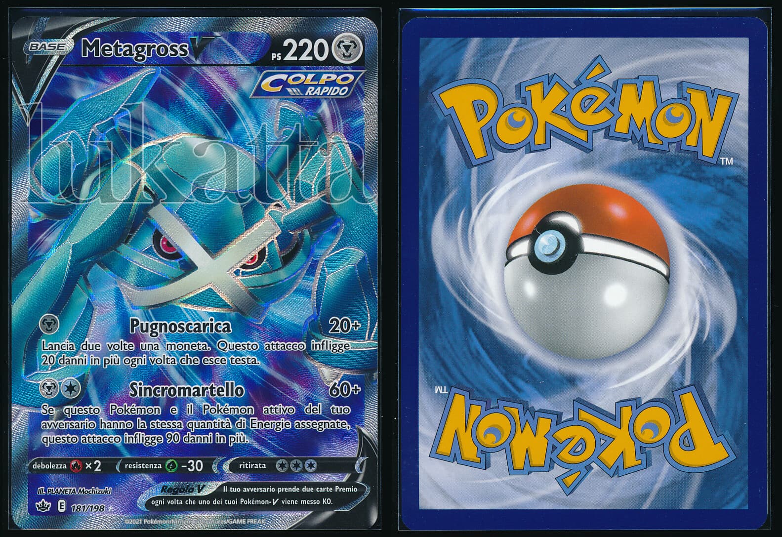 Carta Pokémon Metagross V - Regno glaciale 181/198 Full Art
