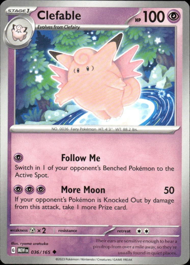 Clefable Scarlet & Violet 151 036/165 Uncommon Pokémon — English NM