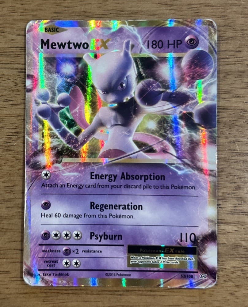 Mewtwo EX 52/108 Evolutions Holo Pokemon MP/HP