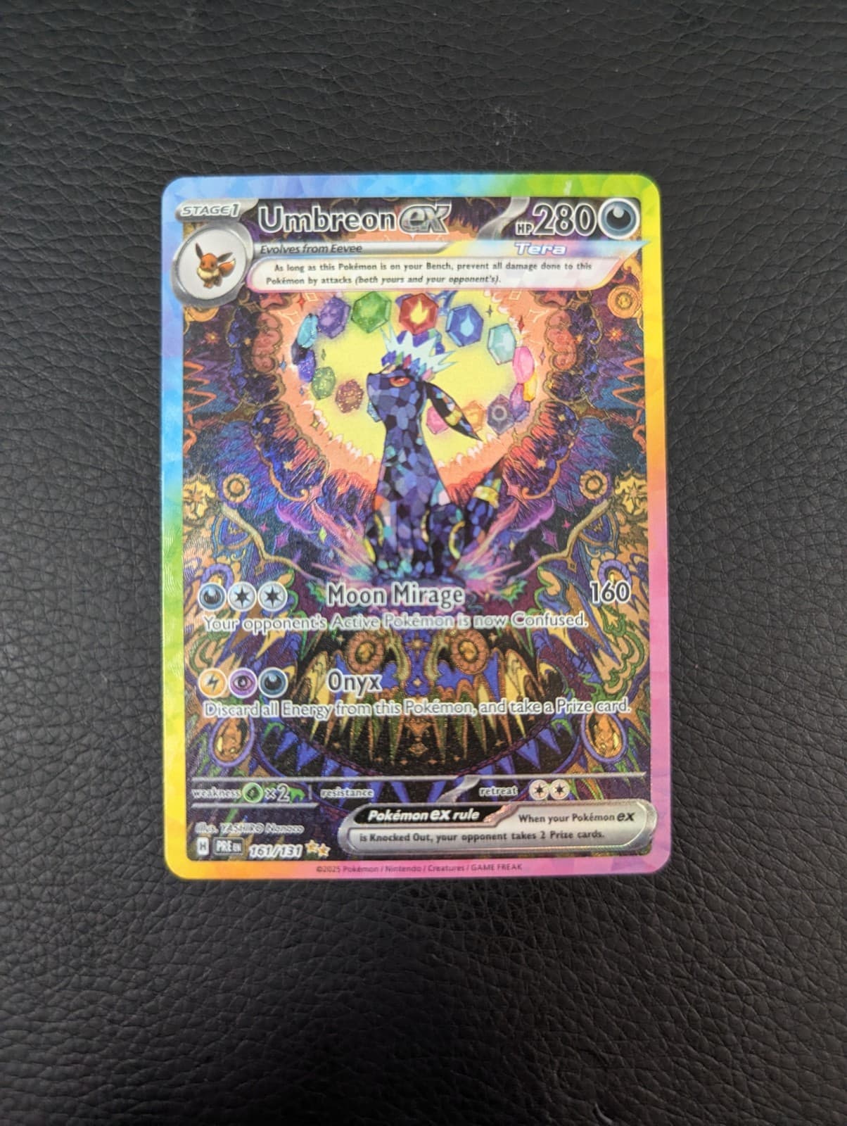 PRISMATIC EVOLUTIONS UMBREON EX 161/131 SIR POKEMON HOLO NM