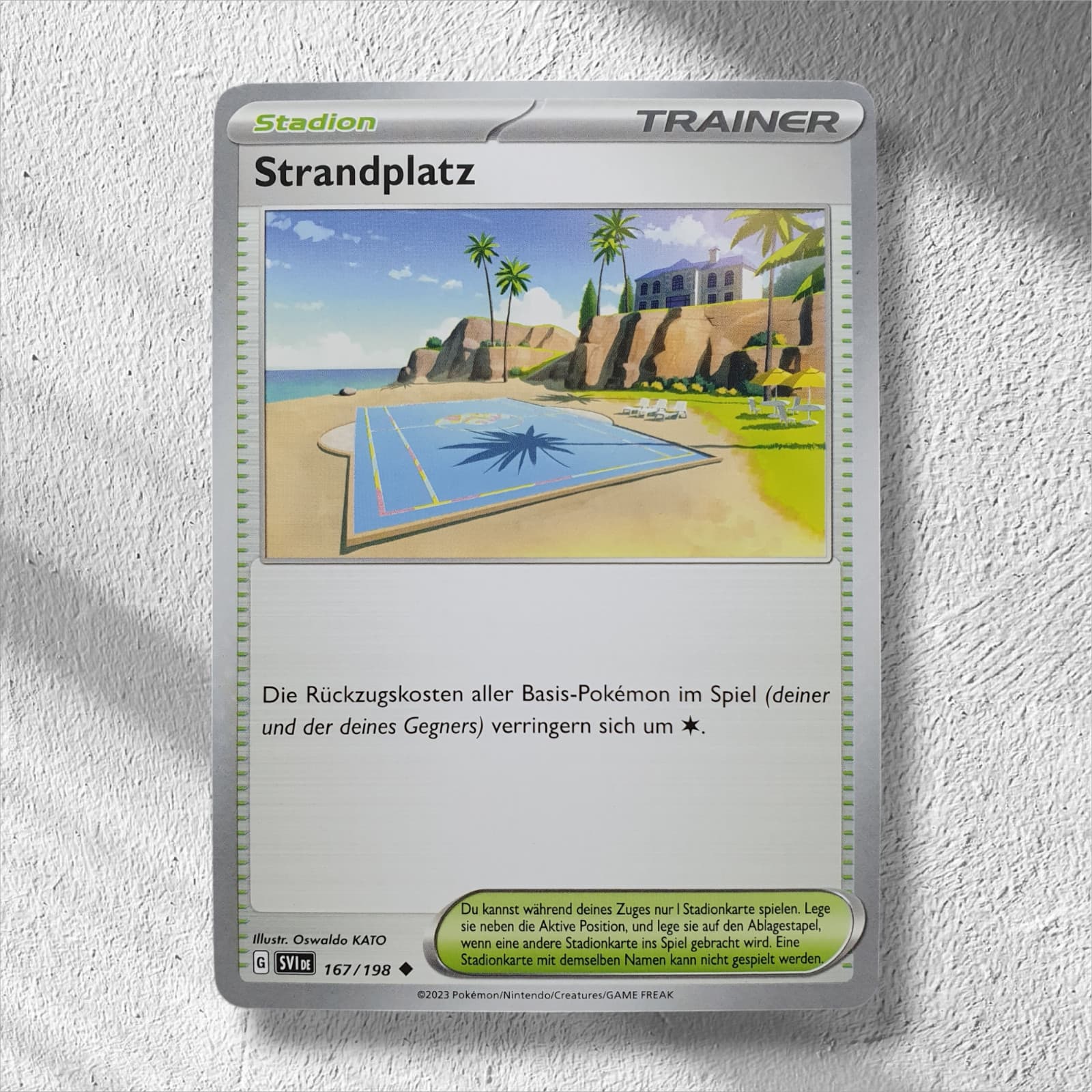Strandplatz Trainer SVI DE 167/198 Pokemon Karte Karmesin & Purpur Deutsch