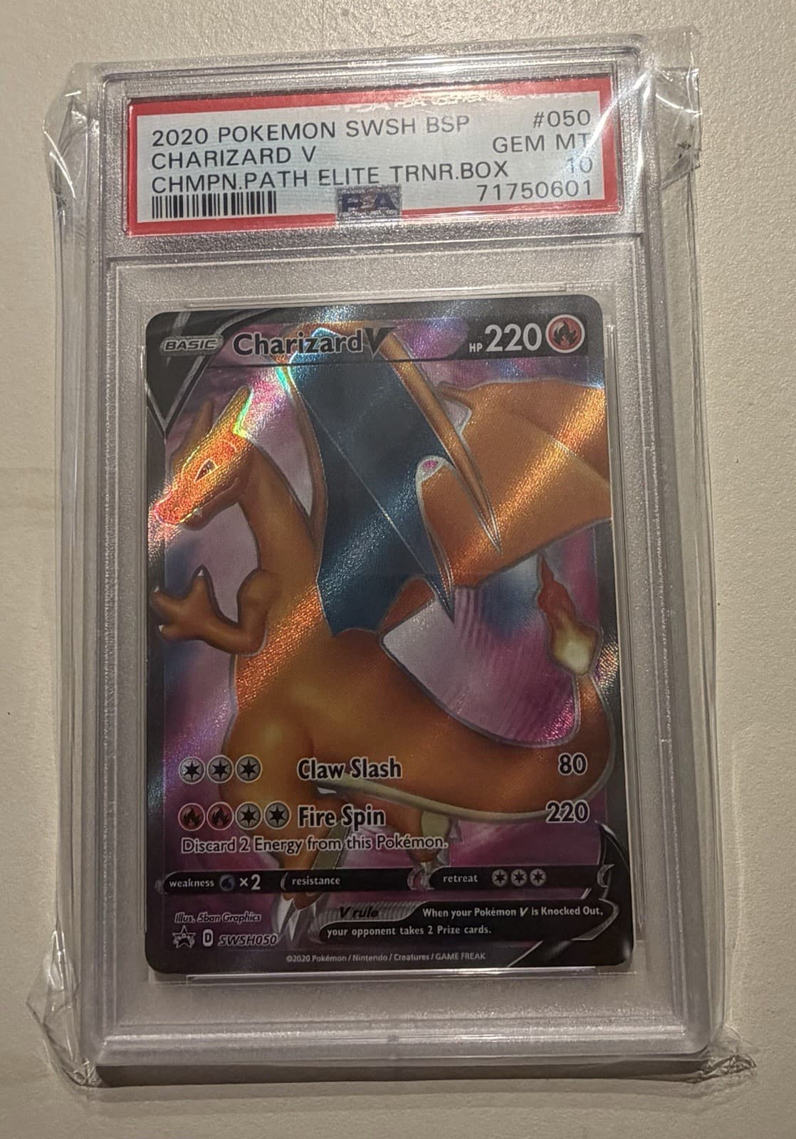 Pokemon PSA 10 2020 English Charizard V SWSH050 SWSH Promo Cards Holo Promo