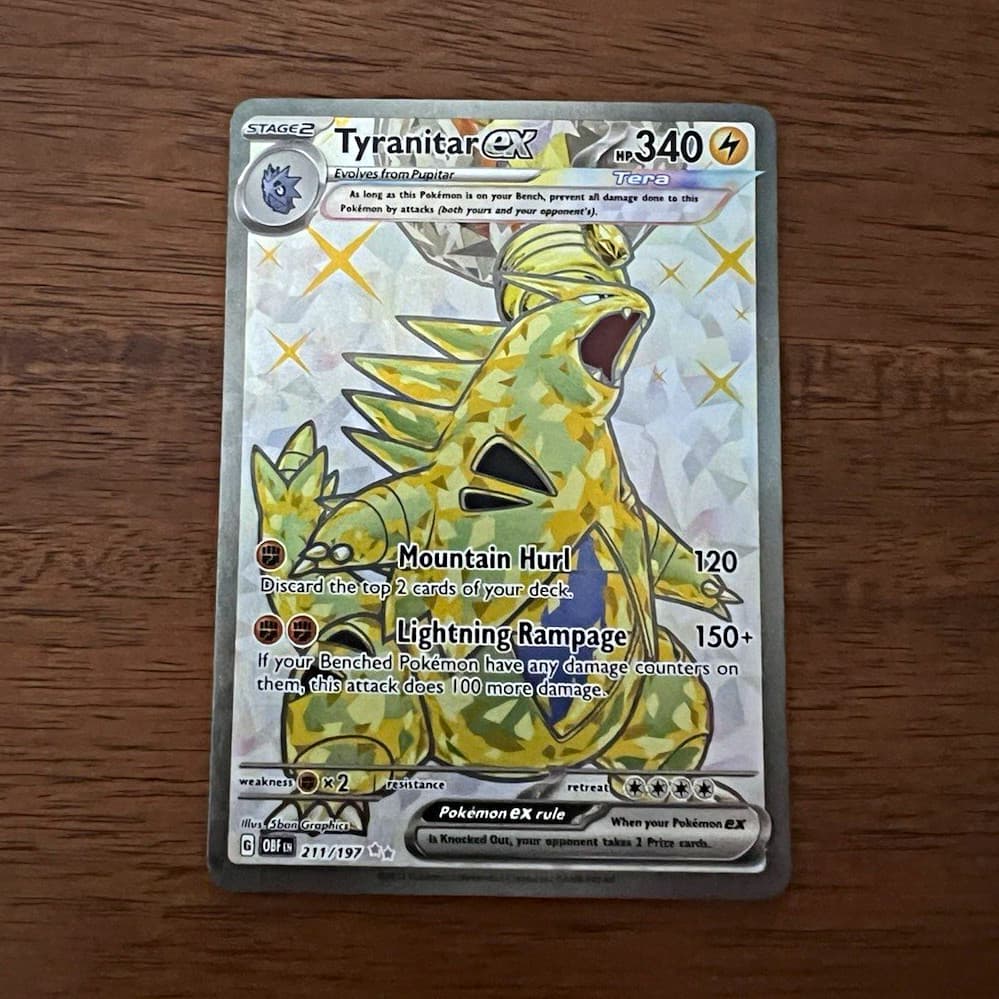 Pokemon Tyranitar ex 211/197 Obsidian Flames Ultra Rare Full Art Holo EN