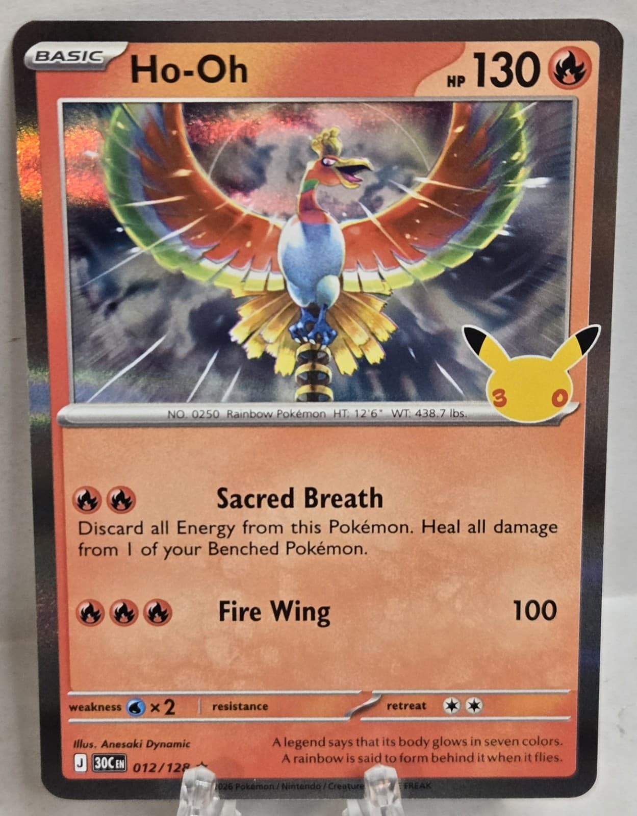2026 Pokemon 30th Anniversary Celebration 012/128 Ho-Oh Holo