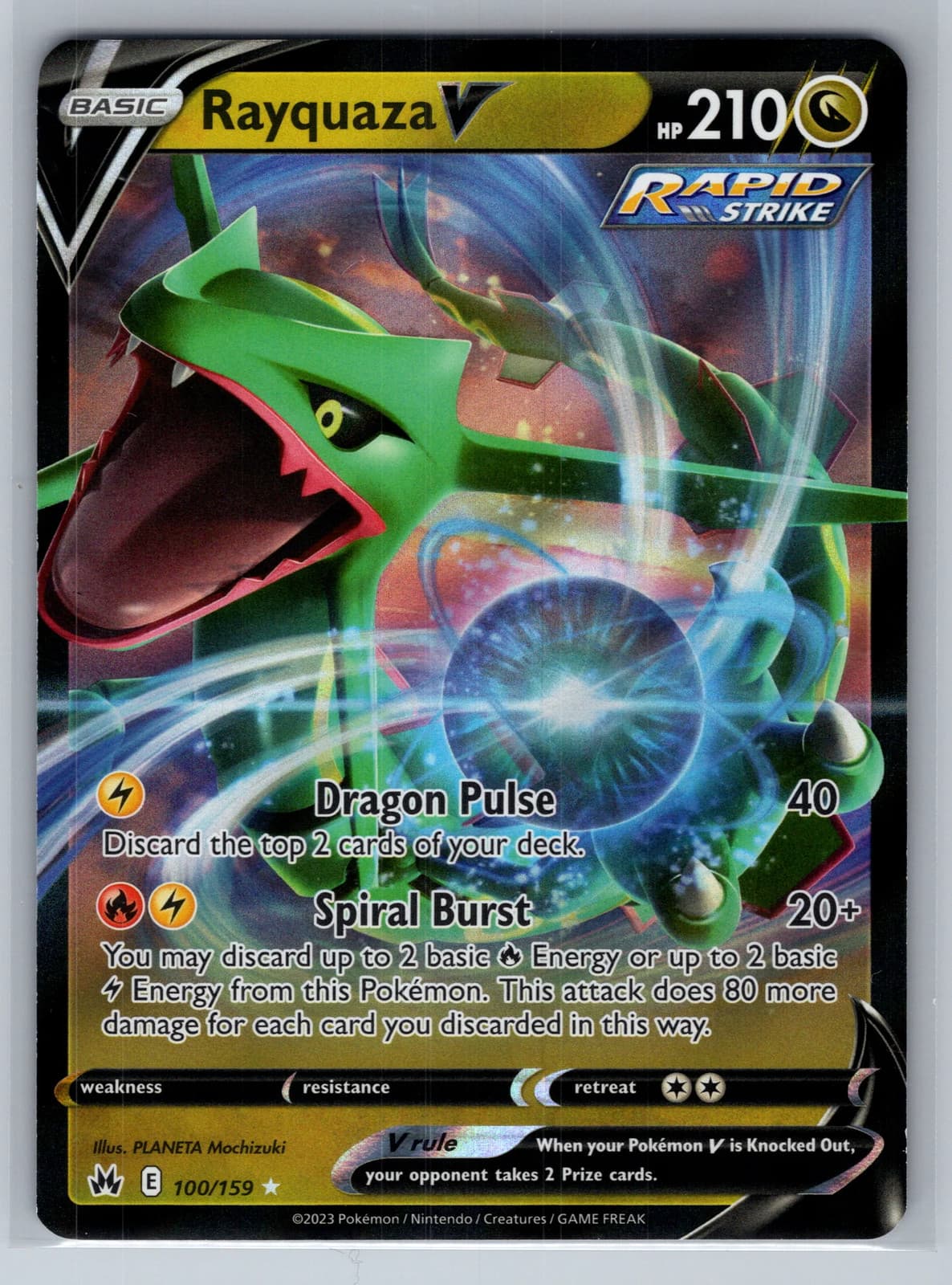 Rayquaza V #100/159 2023 Crown Zenith Pokemon TCG