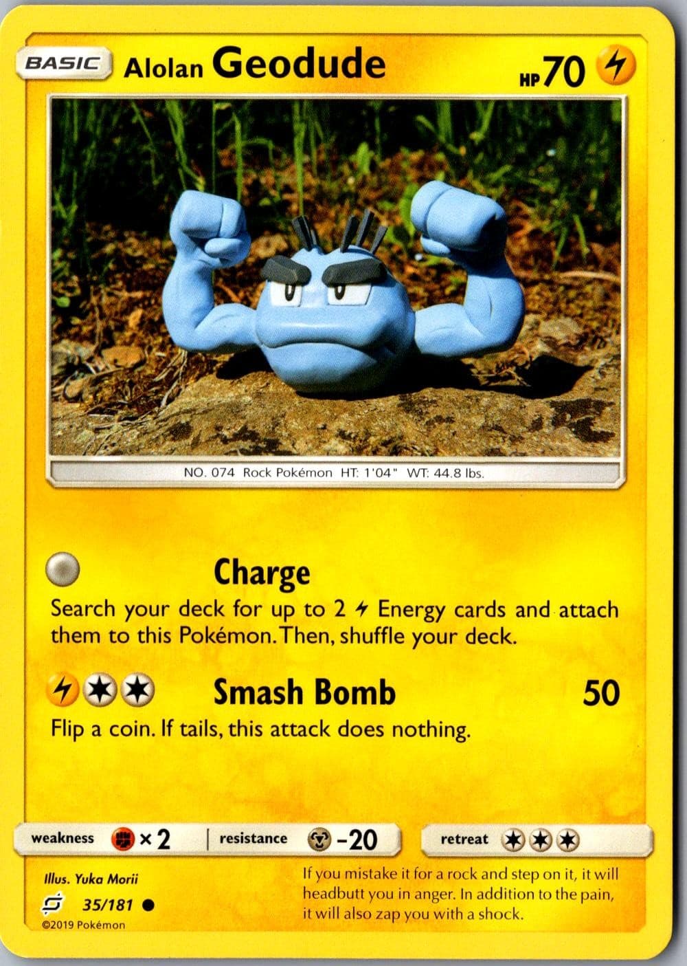 Alolan Geodude 35/181 Common Team Up Lightly Played Pokemon Card TCG Single