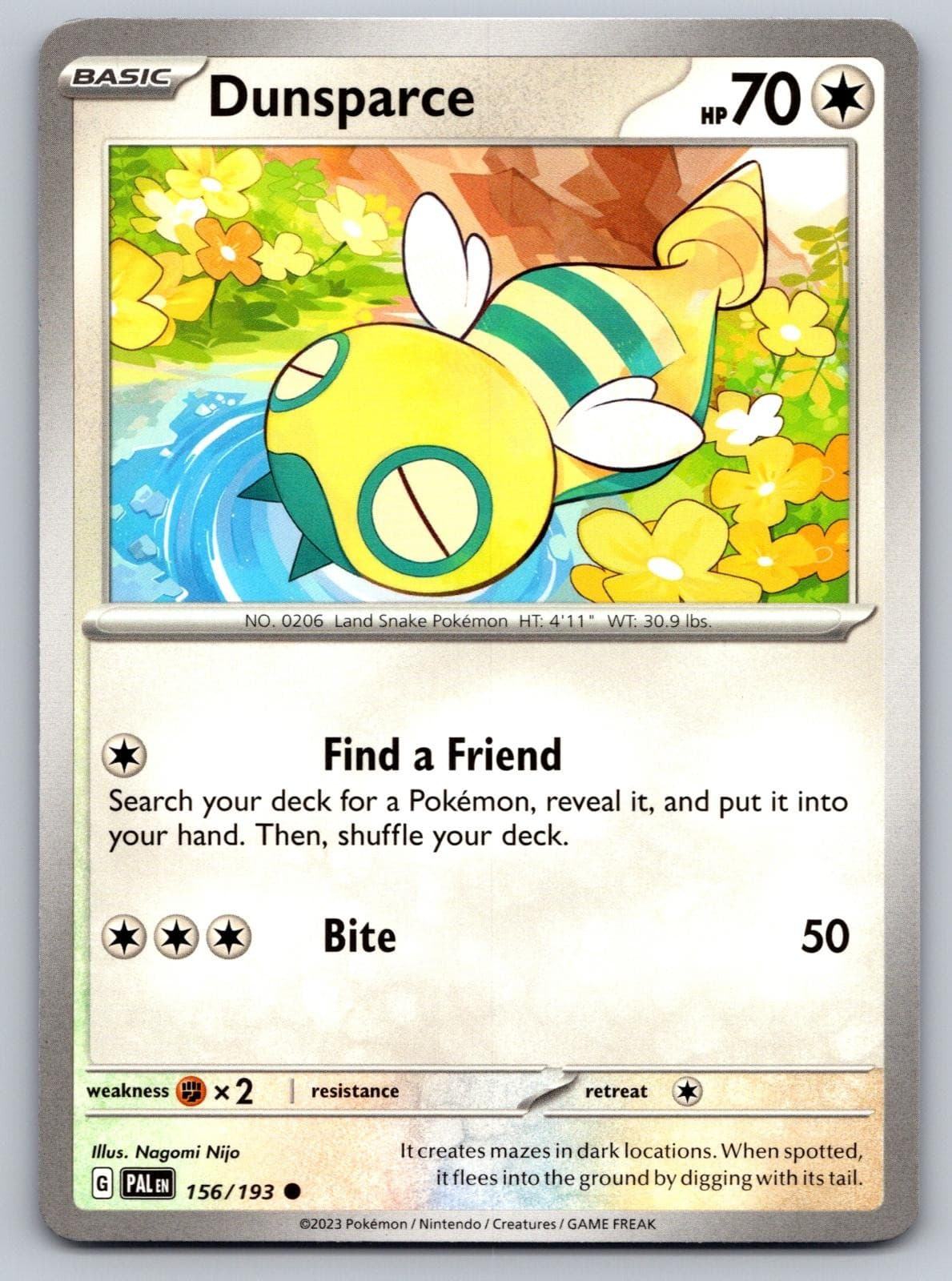 Dunsparce 156/193 Common Paldea Evolved Pokemon Lightly Played