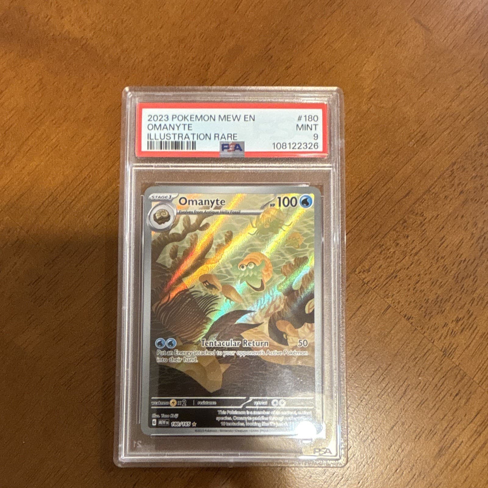 Pokemon Omanyte 180/165 Scarlet & Violet 151 Illustration Rare Holo PSA 9 EN