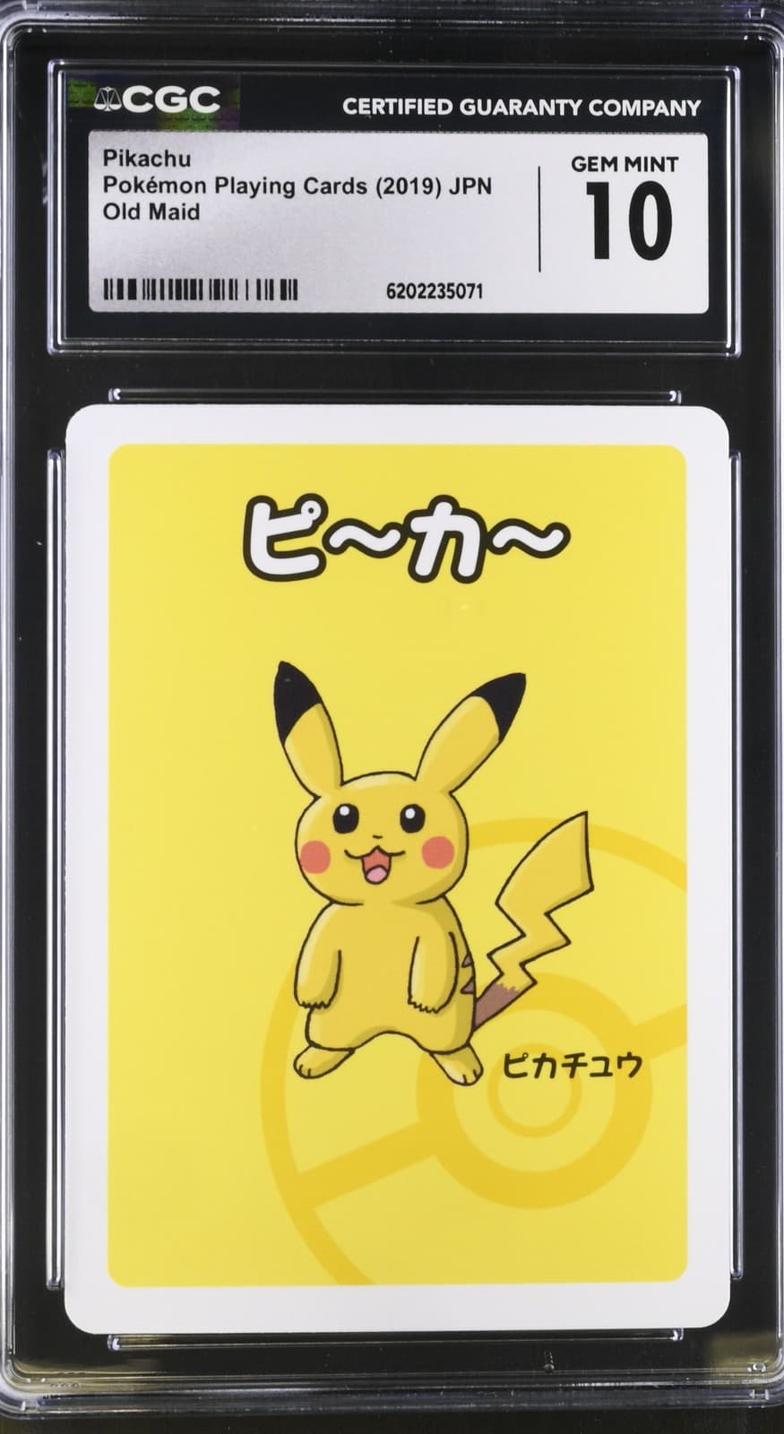 Pikachu Old Maid Pokemon Playing Cards Jpn CGC 10 Gem Mint