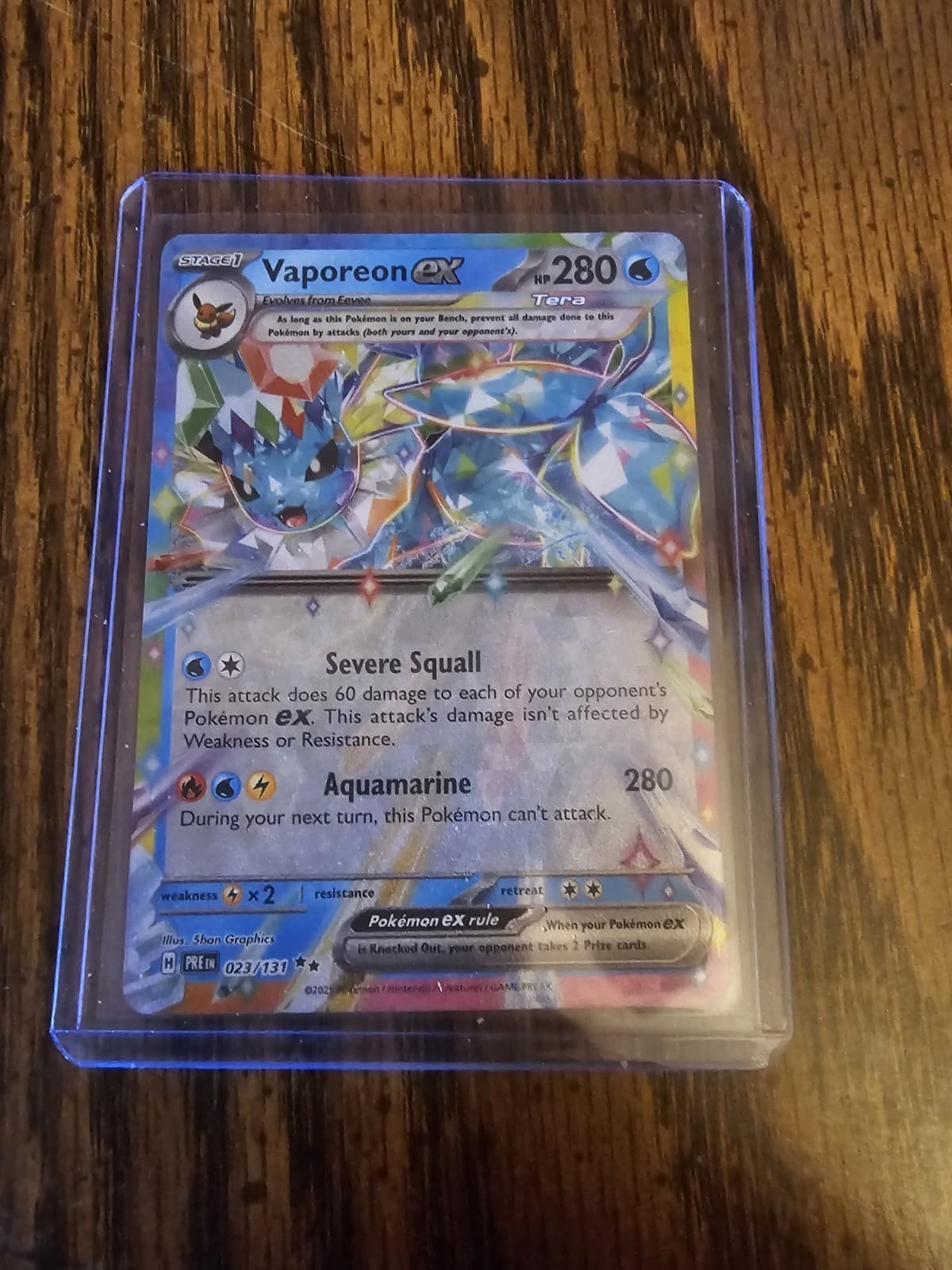 Vaporeon ex 23/131 Prismatic Evolutions Stamp Promo Pokémon TCG NM Near Mint Hol