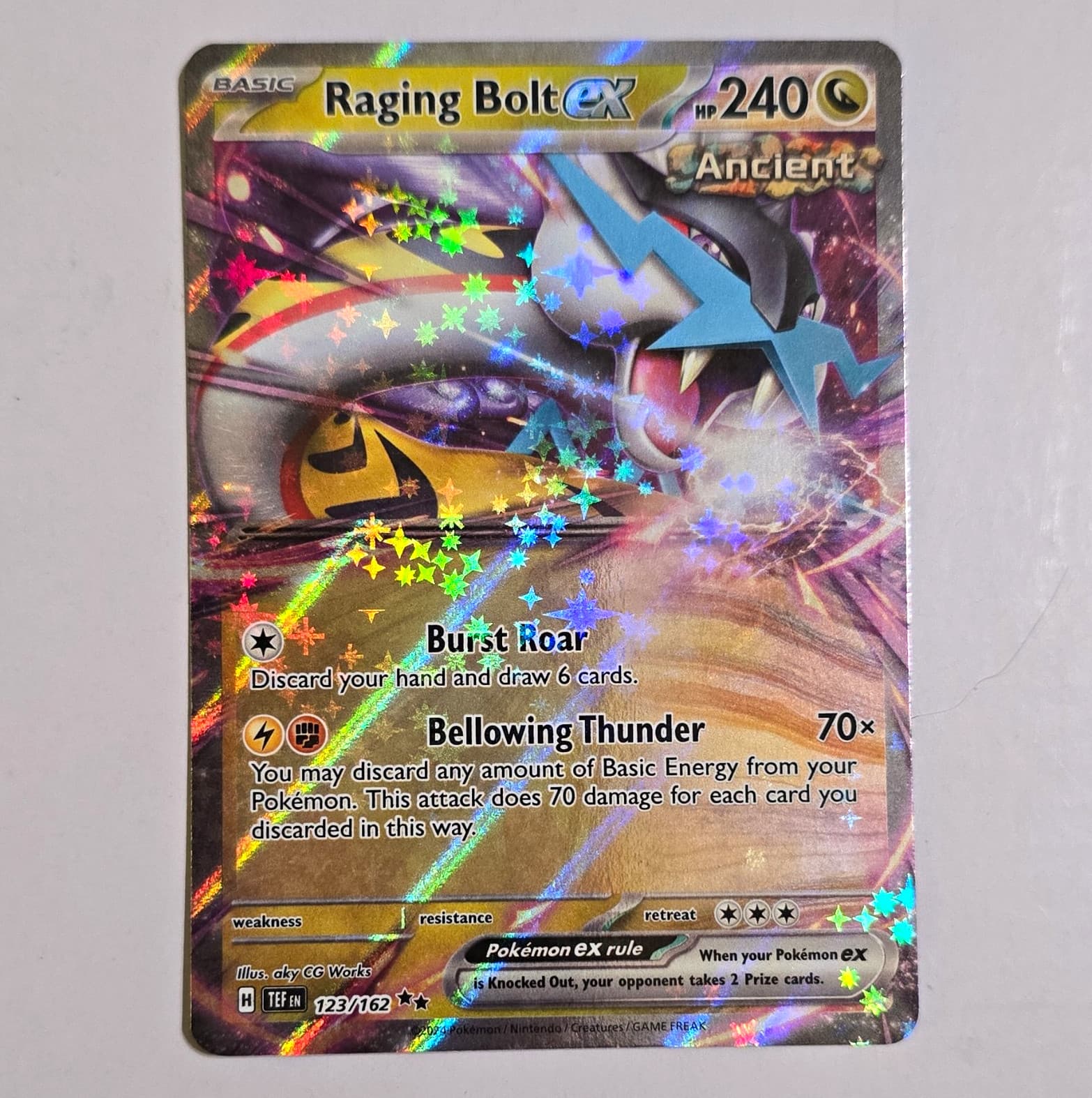 Pokemon TCG Temporal Forces Raging Bolt ex 123/162 DR Holo EN