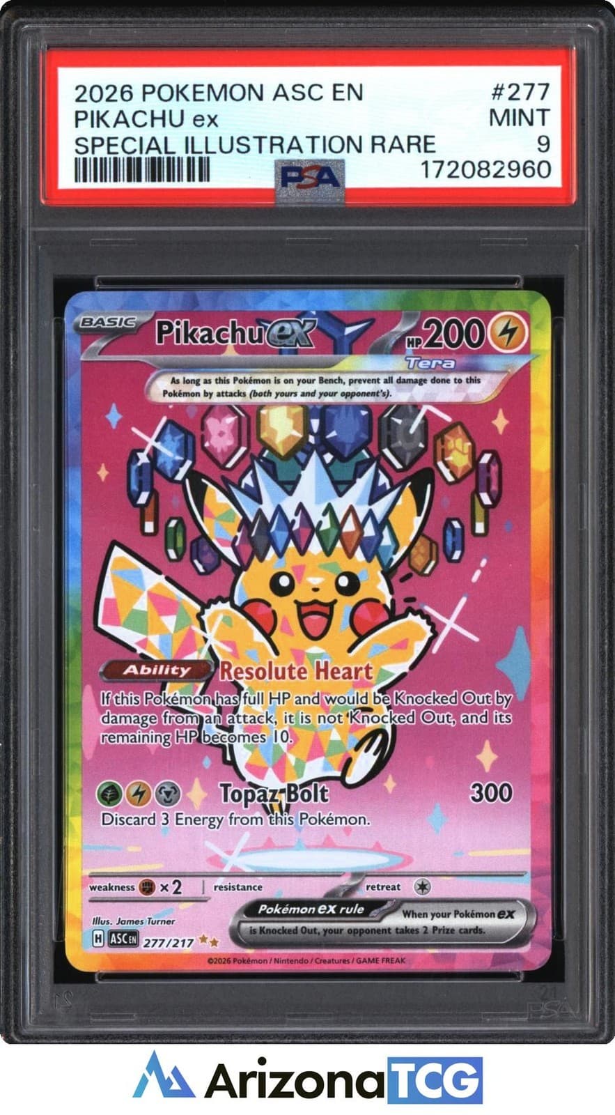Pokemon 2026 Pikachu ex 277/217 SIR Ascended Heroes PSA 9