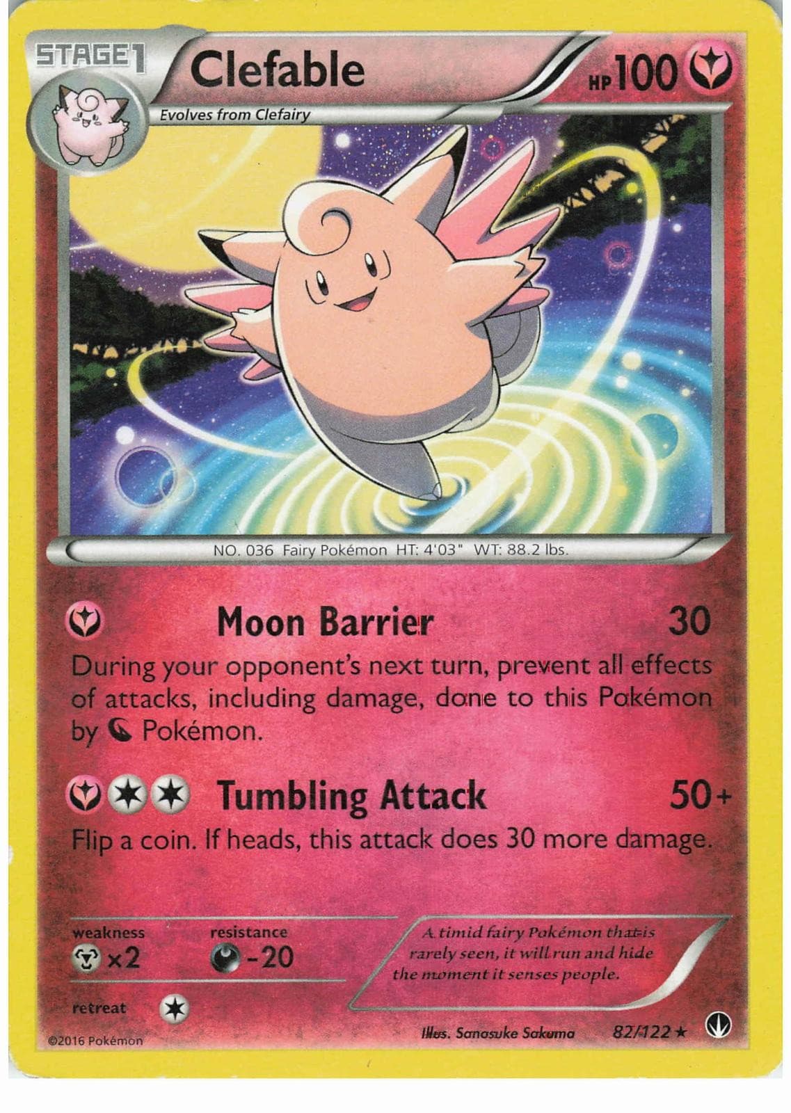 Clefable 82/122 Rare BREAKpoint Pokemon MP