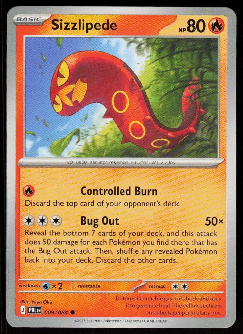 Sizzlipede 009/084 Common Pitch Black Pokemon Near Mint