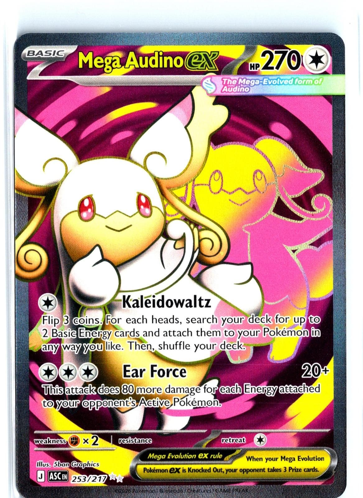 Mega Audino ex 253/217 Ultra Rare Ascended Heroes Pokemon Holo Near Mint