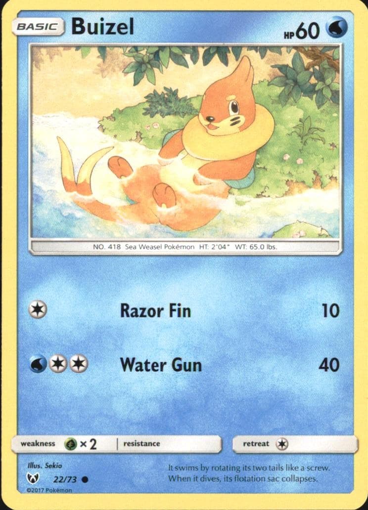 Buizel 22/73 Shining Legends Common 2017 by Sekio