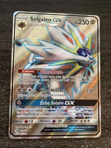 Carte Pokémon Solgaleo GX full art holographique 143/149 Soleil Et Lune