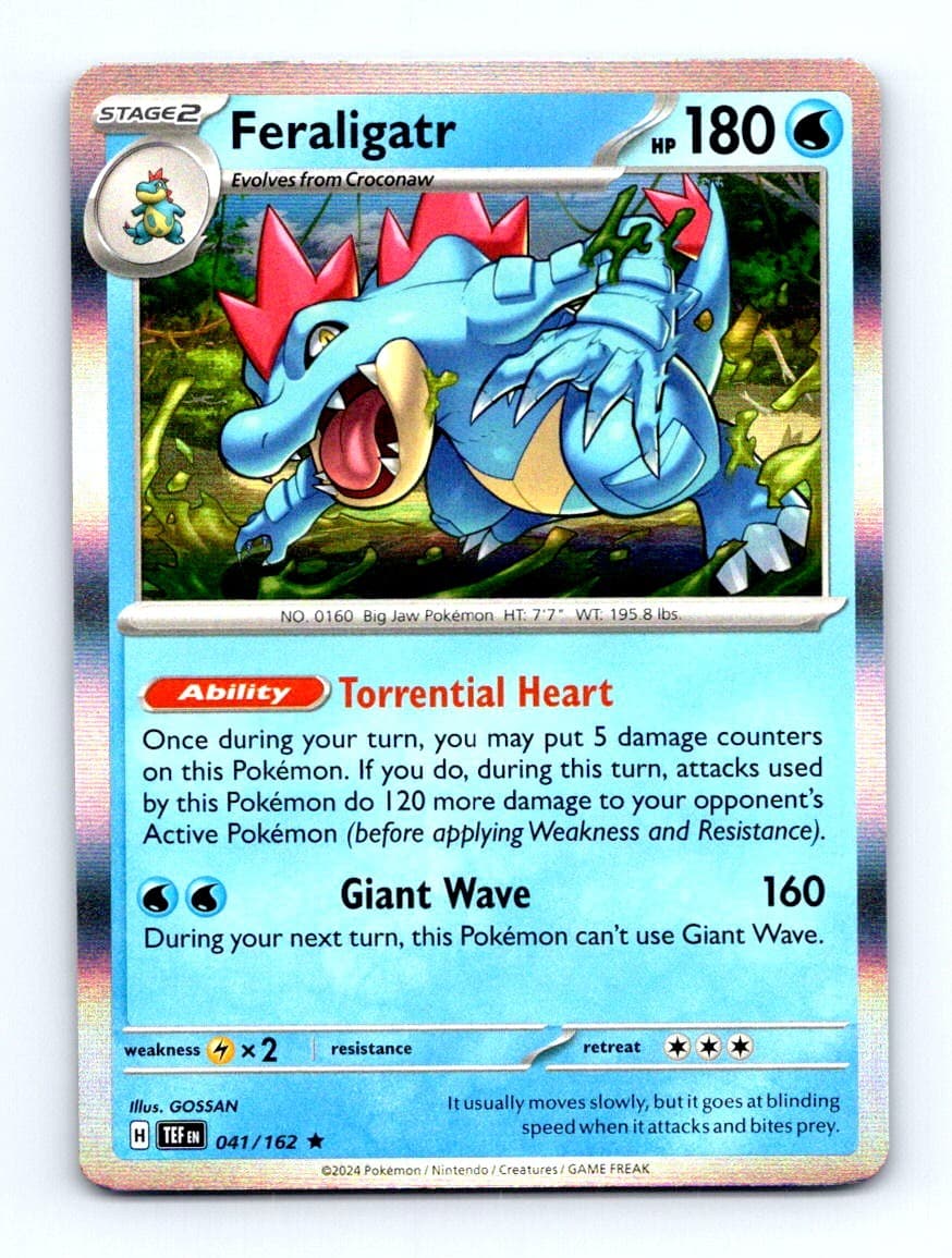 #41 2024 Temporal Forces Feraligatr HOLO RARE