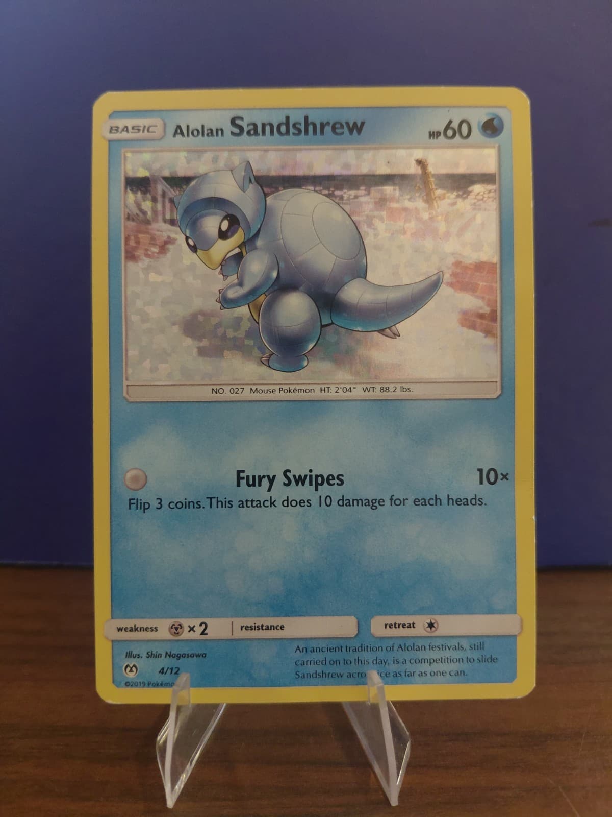 Pokemon TCG Card McDonald's Promo 2019 - Alolan Sandshrew 4/12 Holo